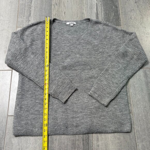 BB Dakota Waffle Stitch Crewneck Pullover Sweater Gray Size Medium - Picture 5 of 9